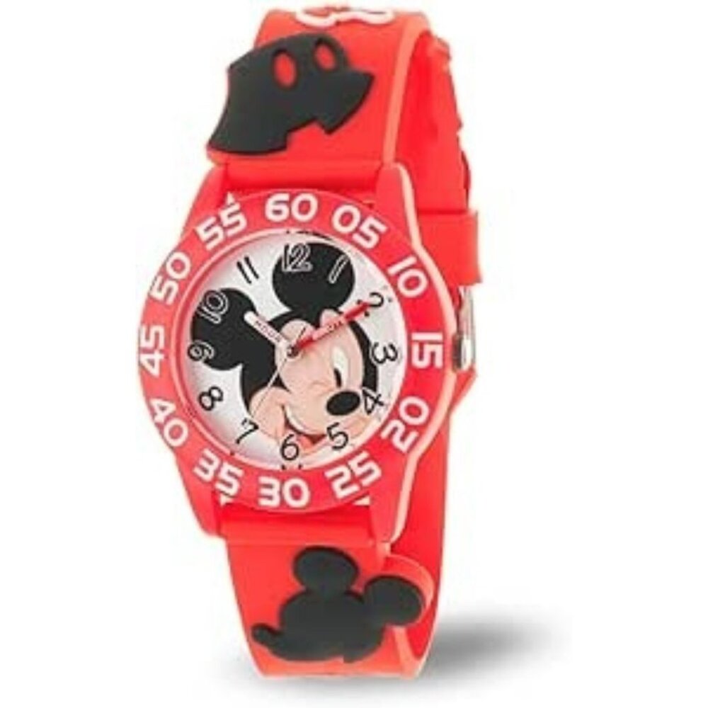 NWT - Disney Mickey Mouse Kids' Plastic Time Teacher Analog Quartz 3D